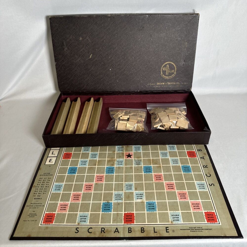 1948 Scrabble Board Game From Selchow & Righter Co. N.Y N.Y USA MADE
